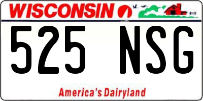 WI license plate 525NSG