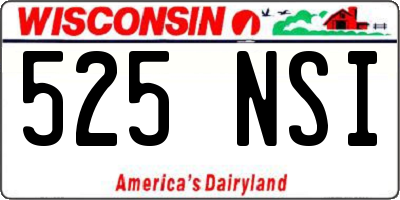 WI license plate 525NSI