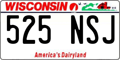 WI license plate 525NSJ