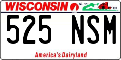 WI license plate 525NSM