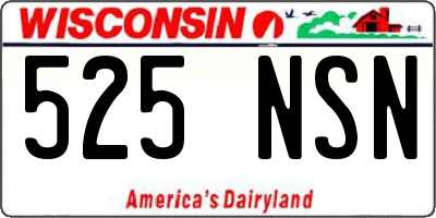WI license plate 525NSN