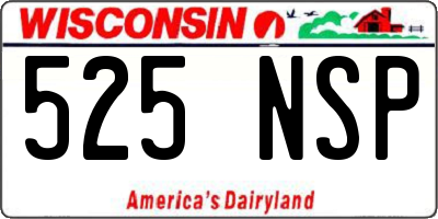 WI license plate 525NSP