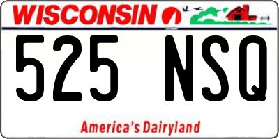 WI license plate 525NSQ
