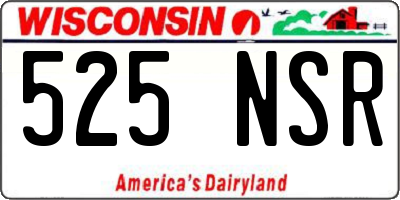 WI license plate 525NSR