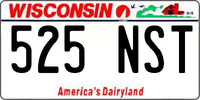 WI license plate 525NST