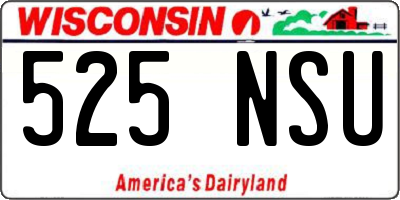 WI license plate 525NSU
