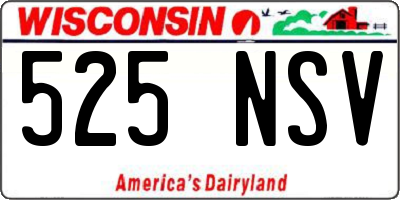 WI license plate 525NSV