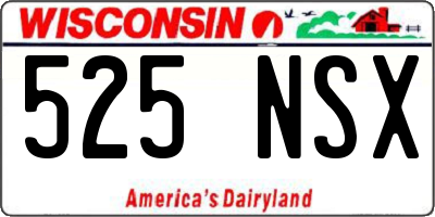 WI license plate 525NSX