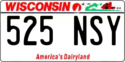 WI license plate 525NSY