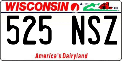 WI license plate 525NSZ