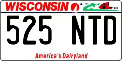 WI license plate 525NTD