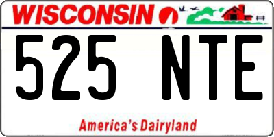 WI license plate 525NTE