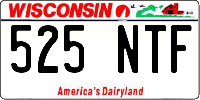 WI license plate 525NTF