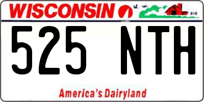 WI license plate 525NTH