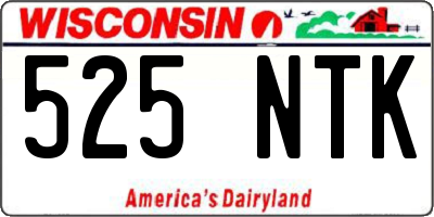 WI license plate 525NTK