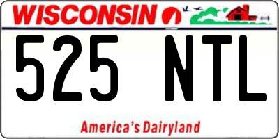 WI license plate 525NTL