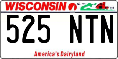 WI license plate 525NTN