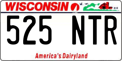 WI license plate 525NTR