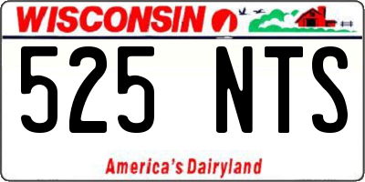 WI license plate 525NTS