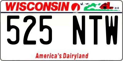 WI license plate 525NTW