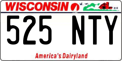 WI license plate 525NTY