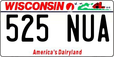 WI license plate 525NUA
