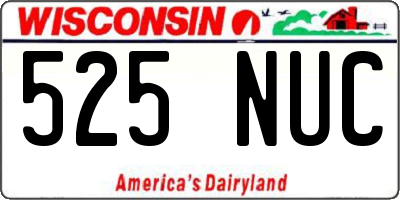 WI license plate 525NUC