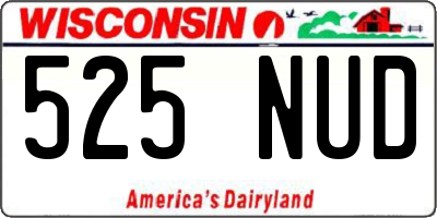 WI license plate 525NUD