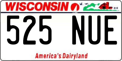 WI license plate 525NUE
