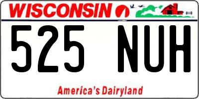 WI license plate 525NUH