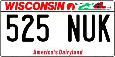 WI license plate 525NUK