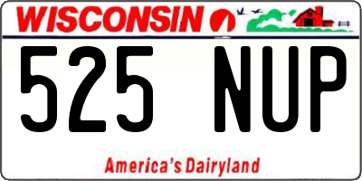 WI license plate 525NUP