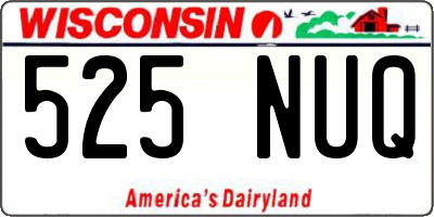 WI license plate 525NUQ