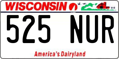 WI license plate 525NUR