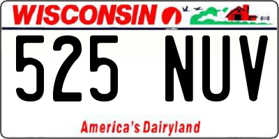 WI license plate 525NUV