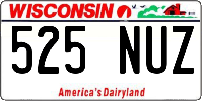 WI license plate 525NUZ