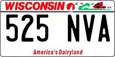 WI license plate 525NVA
