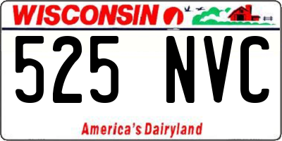 WI license plate 525NVC