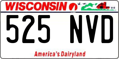 WI license plate 525NVD