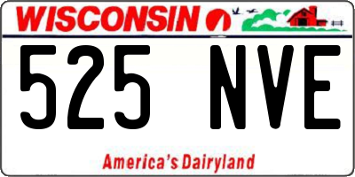 WI license plate 525NVE