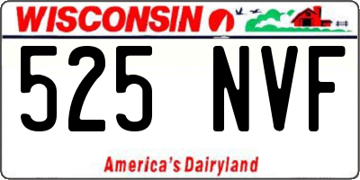 WI license plate 525NVF
