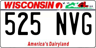 WI license plate 525NVG