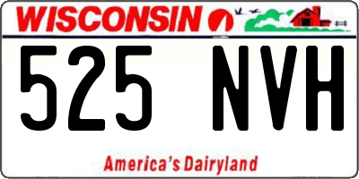 WI license plate 525NVH
