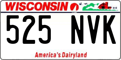 WI license plate 525NVK