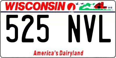 WI license plate 525NVL