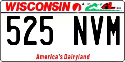 WI license plate 525NVM
