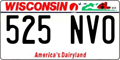 WI license plate 525NVO