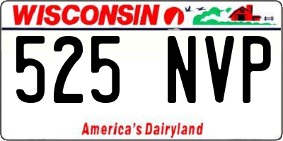 WI license plate 525NVP