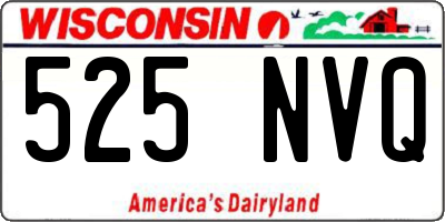 WI license plate 525NVQ