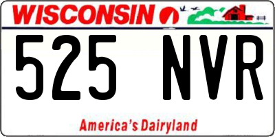 WI license plate 525NVR